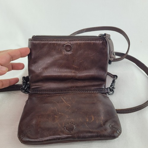 Frye Leder Melissa Stadiontasche Umhängetasche Handtasche Kalbsleder braun 6,5"x4,5" - Bild 3 von 13