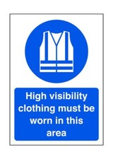 High visibility clothing must be worn in this area - site safety sign - for ind