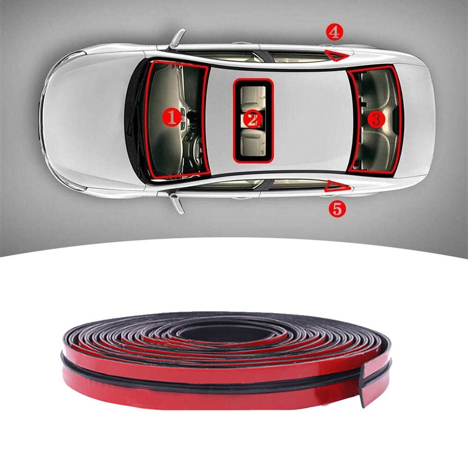 2M Car Windshield Roof Rubber Seal Strip Noise Insulation Stickers Accessories E - Foto 6
