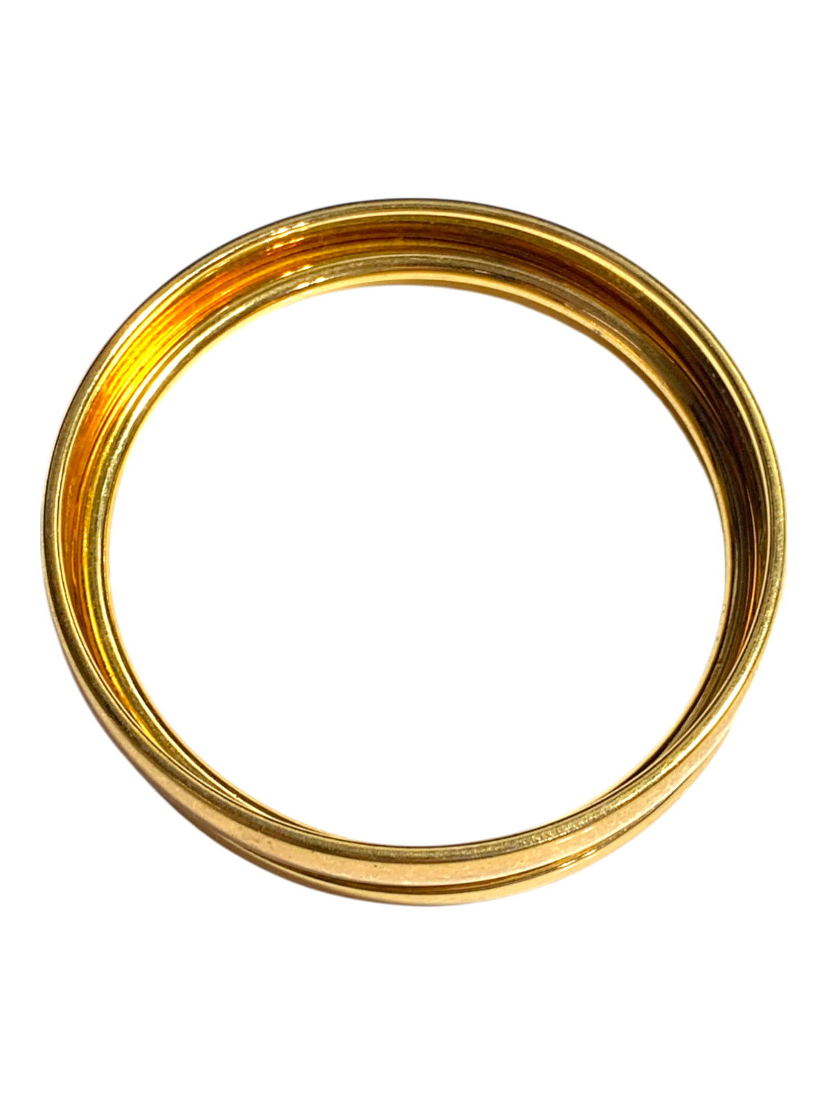 Monet Gold Stackable Bangles Polished & Etched Si… - image 2