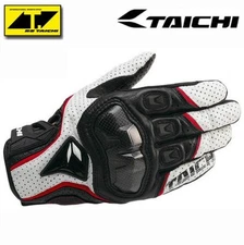 RS Taichi RST390 Mens Perforated leather Motorcycle Mesh Gloves Black Red White