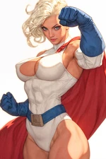 POWER GIRL PINUP Fine Art Print 13x19 Limited Edition 1 of 30 JSA Justice League