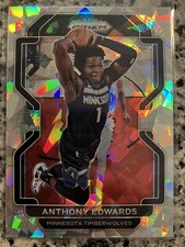 ANTHONY EDWARDS CRACKED ICE PRIZM! 2021-22 PANINI PRIZM BASKETBALL 37!
