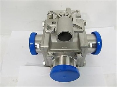 Dixon - Bradford 2 1/2'' Multi-Port Sanitary Stainless Steel Ball Valve