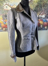 Vintage 40s Fred A Block fitted jacket.small.beaded Cuffs/collar