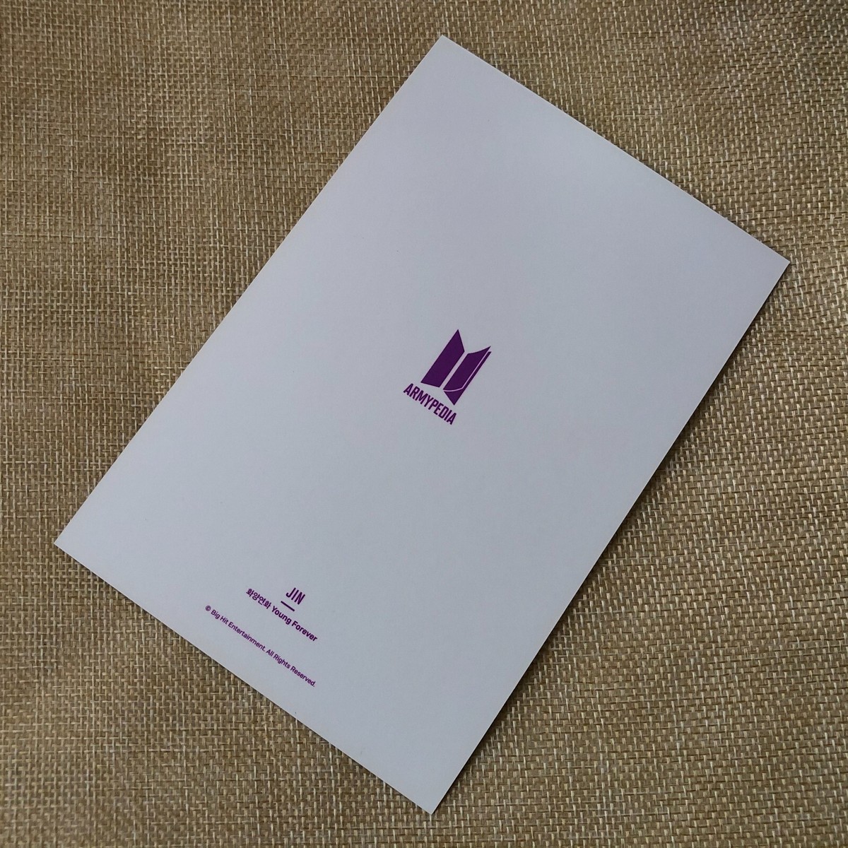 BTS JIN [Armypedia HYYH Young Forever] Official Postcard Photocard