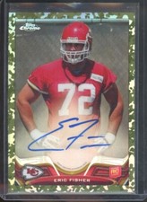 2013 Topps Chrome ERIC FISHER #166 RC Rookie Camo Auto /99 Chiefs SSP