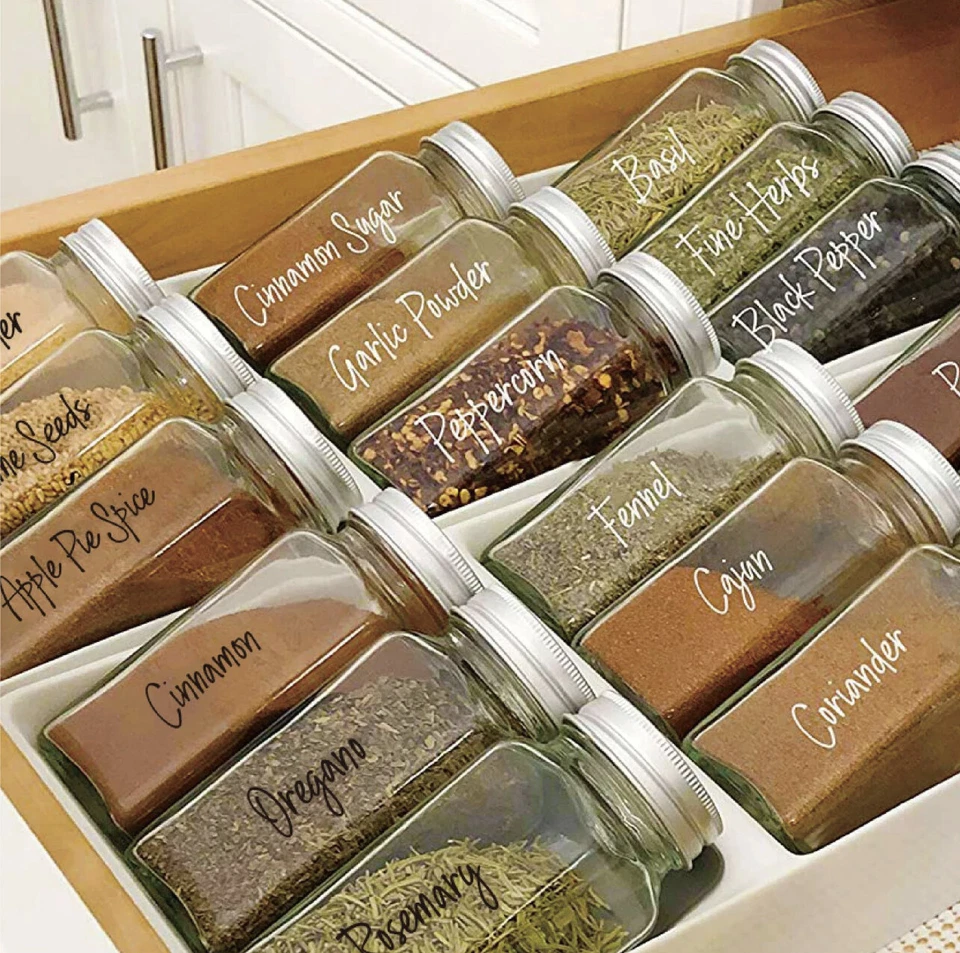 276 x Herb Spice Jar Labels Printed Stickers Kitchen Storage Jar Decal 8 Sheets - Image 4 of 4