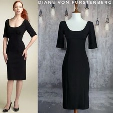 Diane Von Furstenberg Brianne Black Cocktail Dress Body Con Sz 4 SM LBD