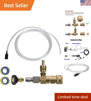#ad 10FT Chemical Injector Kit with Quick Disconnect for Efficient Pressure Washing $34.19