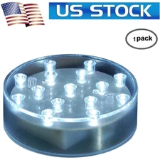 1 Round Led light base stand for Wedding centerpiece crystal glass art display