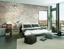 3D Elegant Tree Floral Bird Self-adhesive Removeable Wallpaper Wall Mural