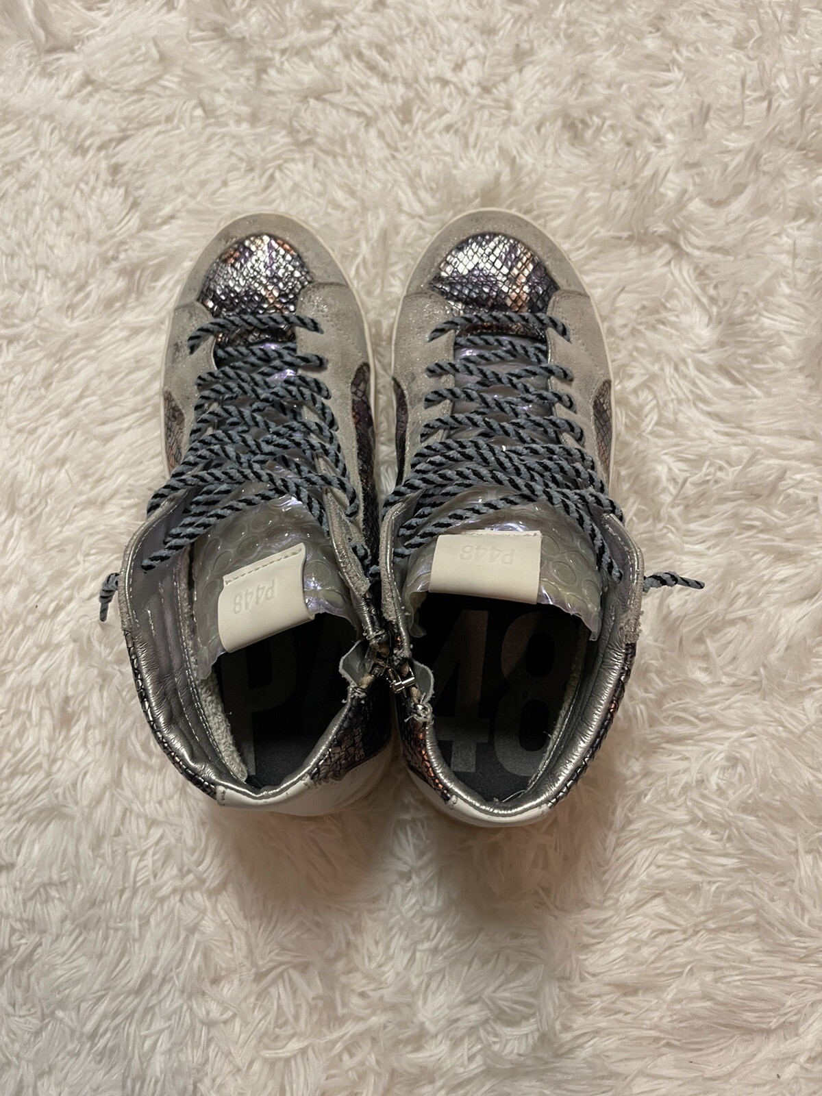 P448 Python Metallic Leather High Top Sneakers - image 8