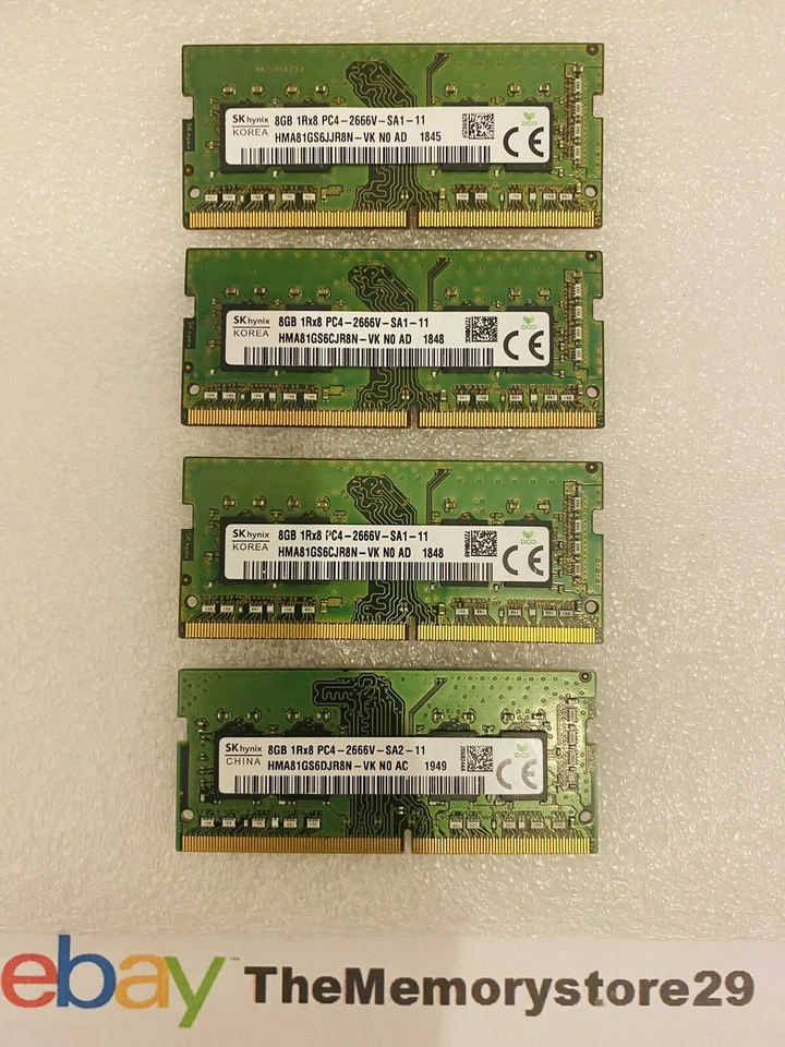 8GB 16GB 32GB Memory DDR4 PC4-19200 2400MHz PC4-21300 2666 MHz Laptop RAM Lot - Image 2 of 4