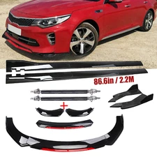 Front Bumper Lip Splitter Spoiler Side Skirt For Kia Optima 2001-20 Body Kit