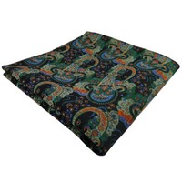 Tigertie Einstecktuch GrüN DunkelgrüN Orange Blau Paisley - Tuch 100% Polyester
