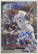 HAROLD RAMIREZ RC SIGNED IP 2017 BOWMAN CHROME PROSPECTS BCP120 BLUE JAYS AUTO