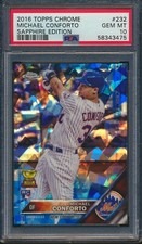 2016 Topps Chrome Sapphire #232 Michael Conforto Rookie RC Graded PSA 10 Gem