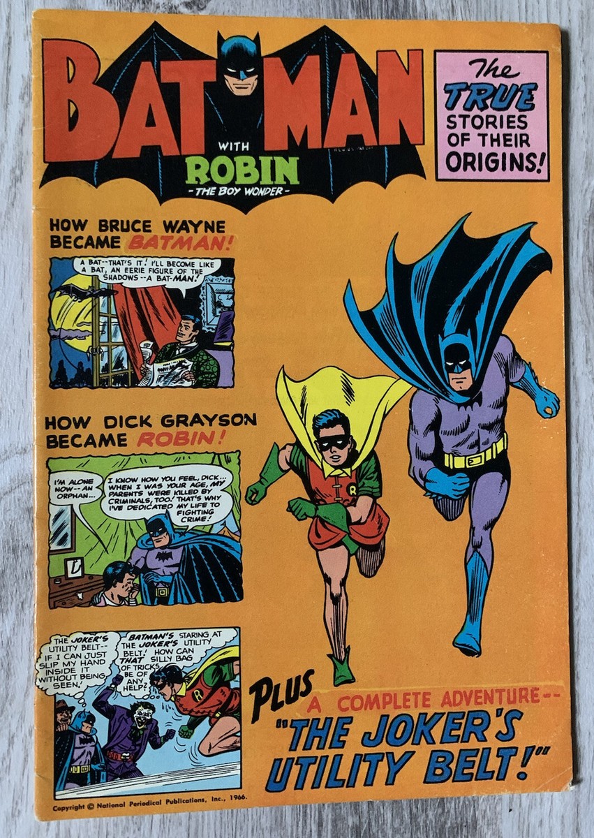 1966 RARE BATMAN w ROBIN Boy Wonder JOKER National