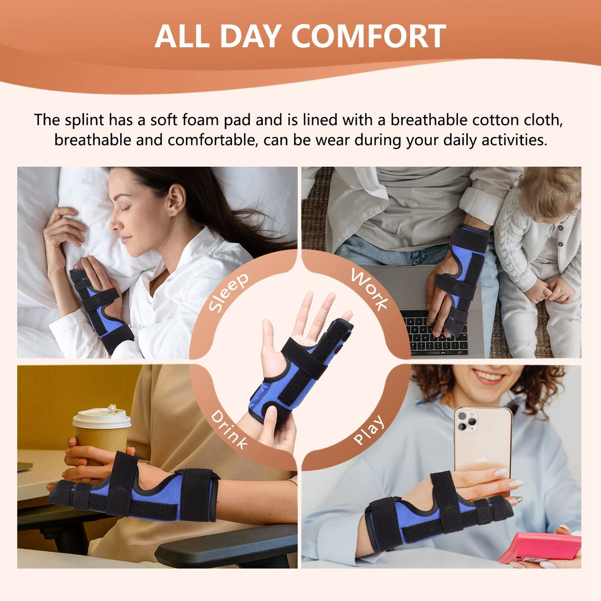 4 Stecche Per Dita Regolabili In Tessuto Composito Con Supporto In Alluminio - Protezione Per Lesioni Sportive (Medio, Mignolo, Pollice) - Colore Blu