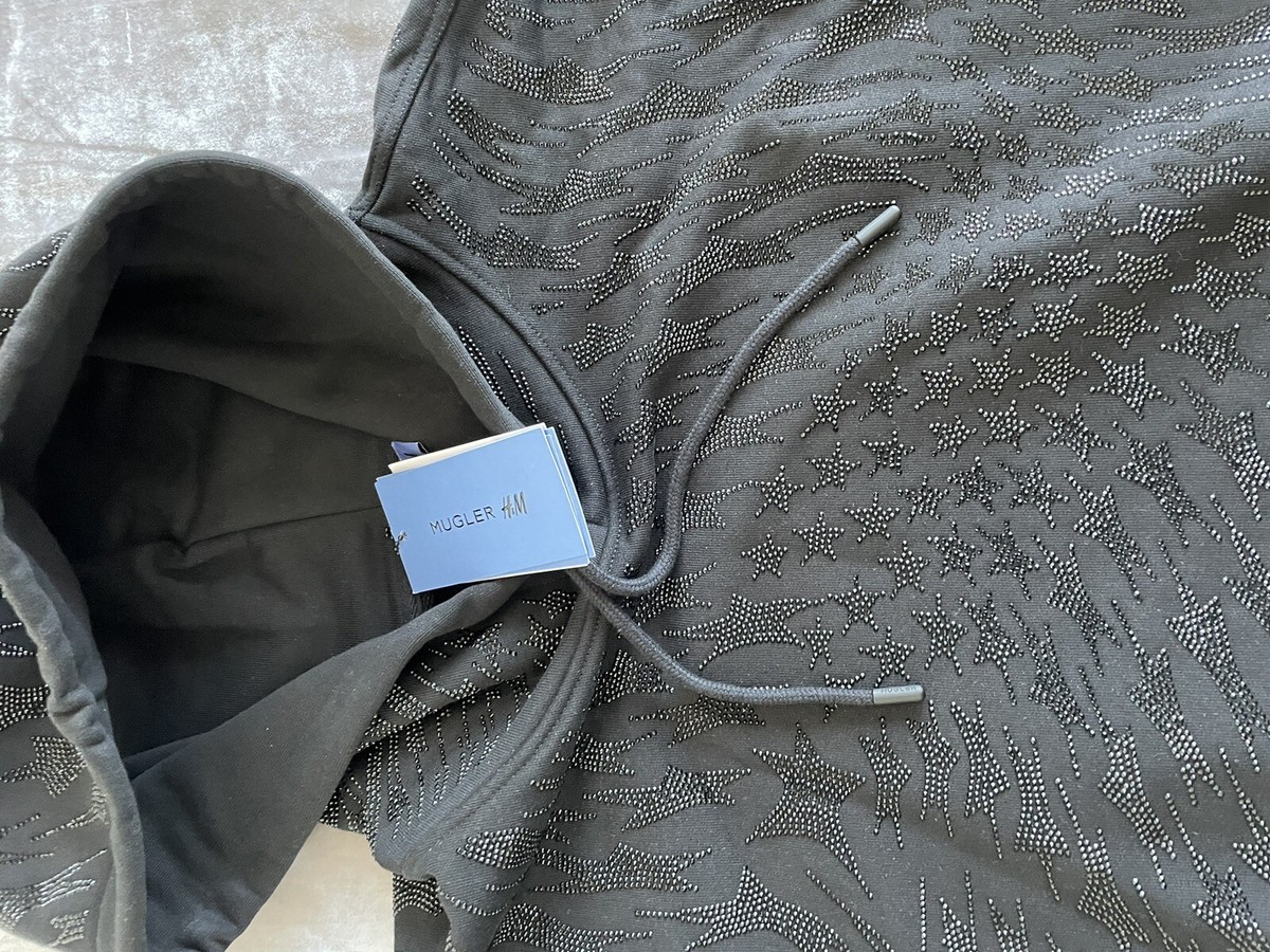 mugler h&m limited edition Rhinestone hoodie | eBay