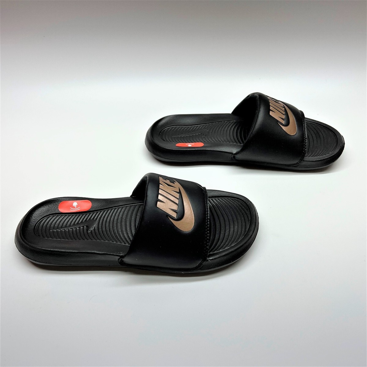 Nike Victori One Slide CN9677 001 Black Red Bronze Sandals Shoes