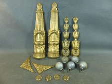 Lot d'anciennes décorations de tête de lit en laiton vintage garniture de meuble