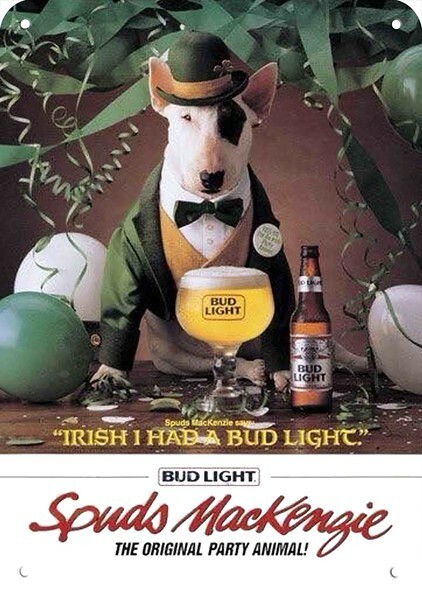 1985 Spuds MacKenzie Budweiser Beer St. Patrick's DECORATIVE