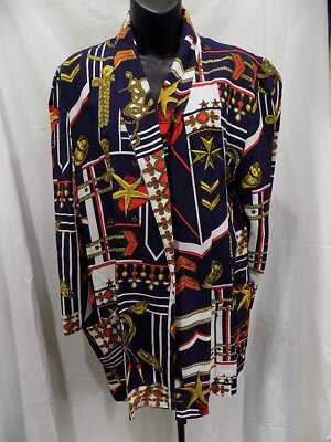Vtg POSITIVE INFLUENCE Nautical Blazer Wm 11/12 (229)