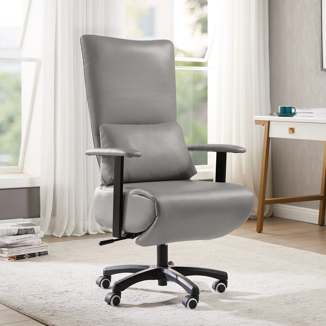 Light grey leather office cheap chair