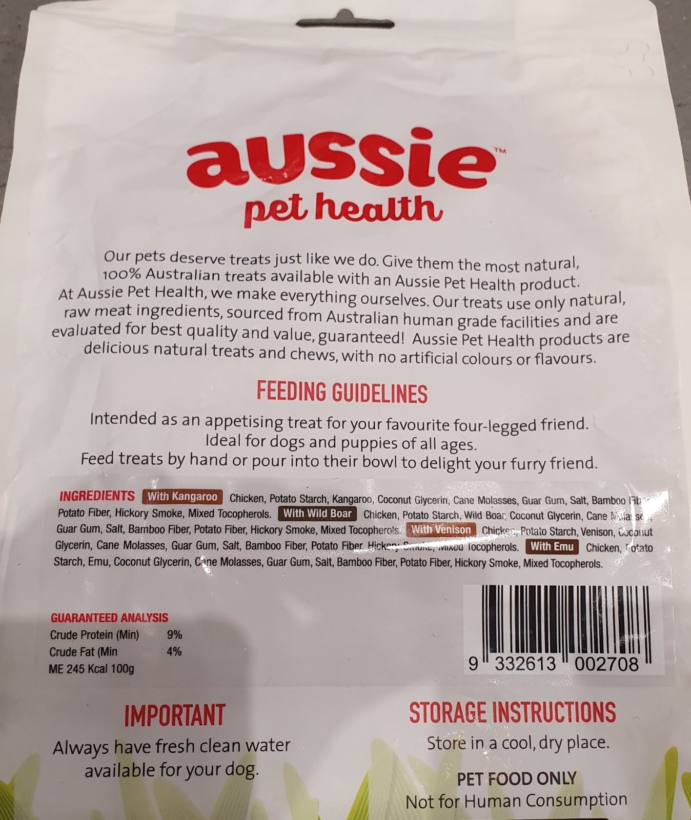 Aussie Pet Health Wild Game Stix Variety Pack 50pc Kangaroo Venison