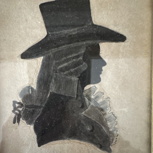 Gorgeous Antique Pair Of Man & Woman Silhouette Portrait Art - Picture 6 of 7