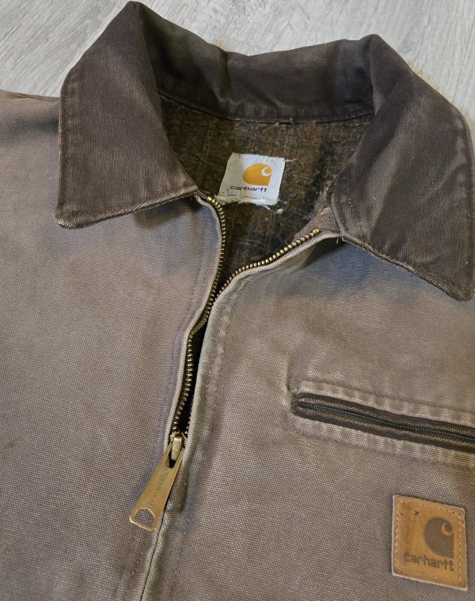 Carhartt Detroit Jacket Men's 2XL Firewood Brown Canvas J97 Carhartt Detroit Jacket Men's 2XL Firewood Brown Canvas J97