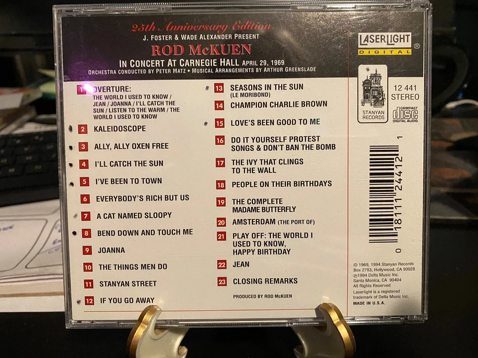 Компакт-диск Rod Mckuen Live At Carnegie Hall - Изображение 2 из 3