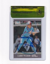 Larry Walker 1991 Ultra Update Rookie #93 Expos Beckett Authentic Autograph