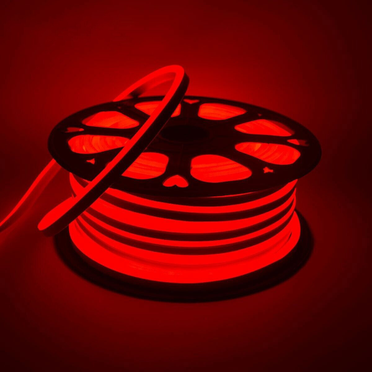 50ft 12V LED Neon Rope Light Strip – Waterproof, Flexible, Clear White For Party & Building Decor