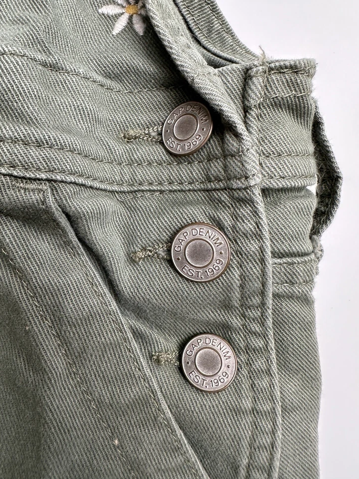 Denim Mono Shorts The Gap Colección Niños Jardín Verde Con Margaritas-Juventud XL Foto 4 de 4