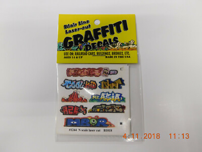 BLAIR LINE LASER CUT GRAFFITI DECALS N SCALE #1244 SET #1 FACTORY NEW!!!  ️