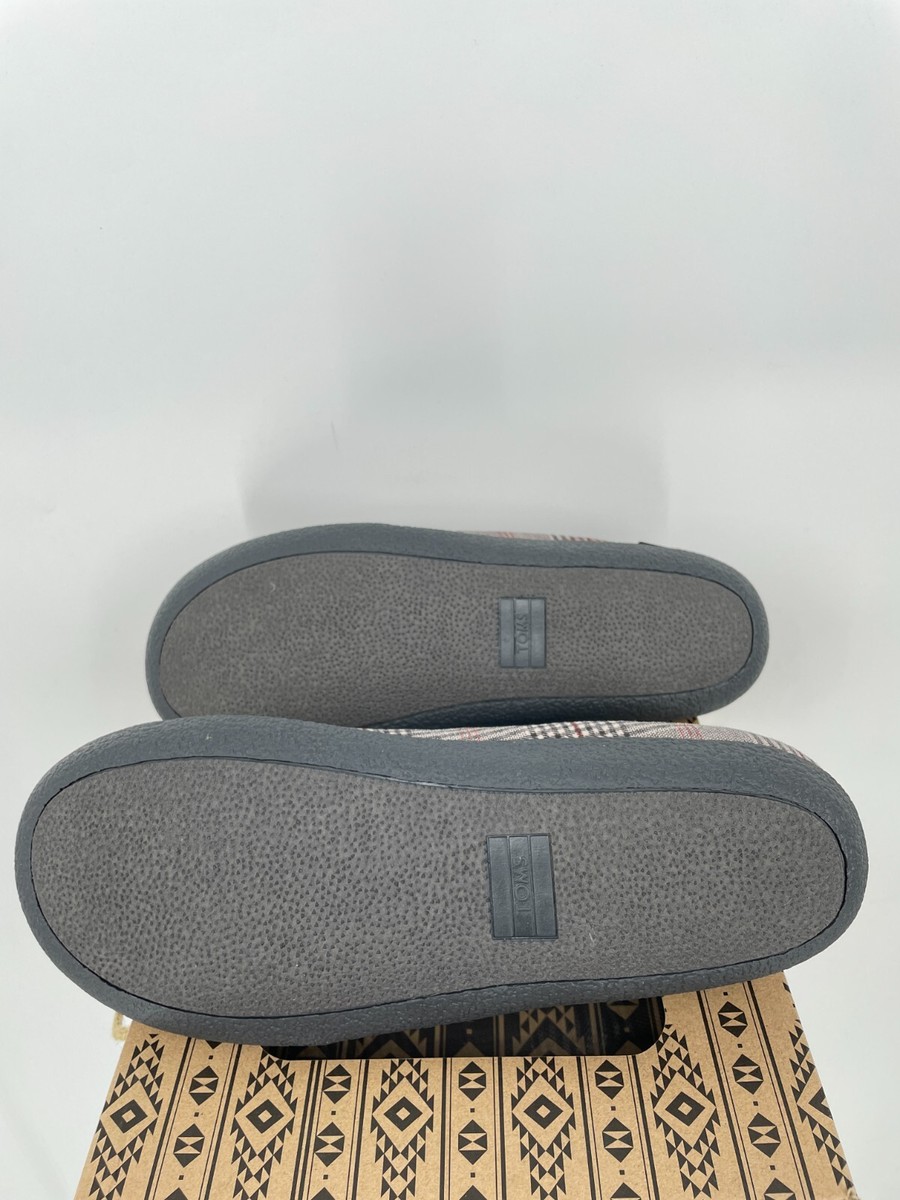 Toms Men Berkeley Slippers 14 Drizzle Gray Brushed Plaid  display picture 3