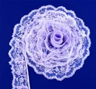 LAVENDER~3 Inch Wide Ruffled Floral Lace Trim~By 5 Yards