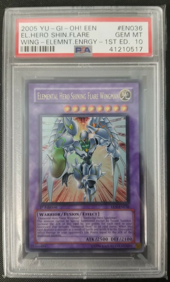 PSA 10 Yugioh Elemental Hero Shining Flare Wingman 1st Ed