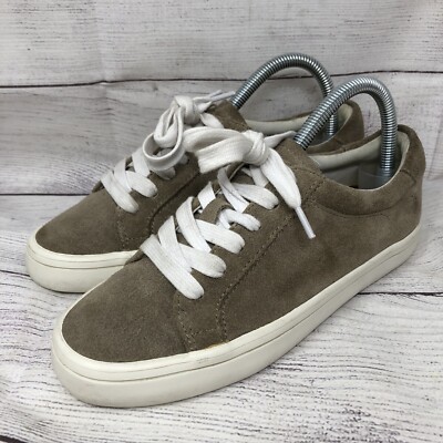 Frye Womens Shoes Kerry Size 6M ASH Brown Suede Lace Up Low Top Sneaker