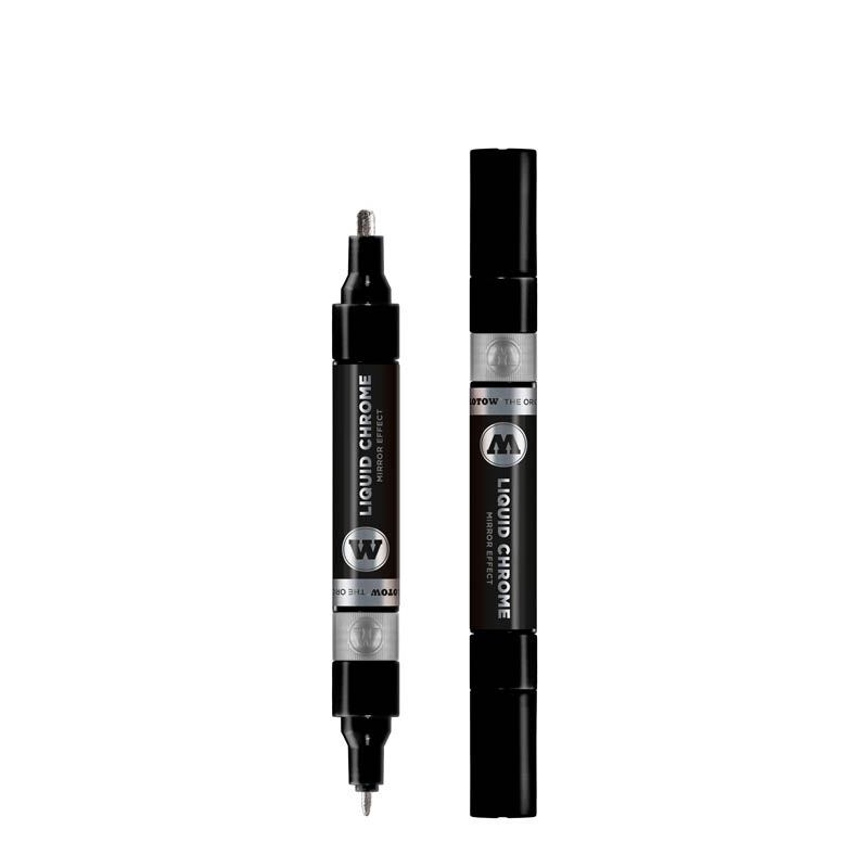 Molotow Liquid Chrome Twin Tip Marker Stift Mit Spiegeleffekt Und Doppelspitze Spitzengr E 1,5 Und 4 Mm - Bild 2