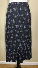 Wild Fable Skirt Womens XL Black Floral A Line Midi Lightweight Boho Casual