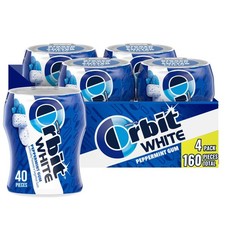 ORBIT Gum White Peppermint Sugar Free Chewing Gum 40 Piece Bottle Pack of 4