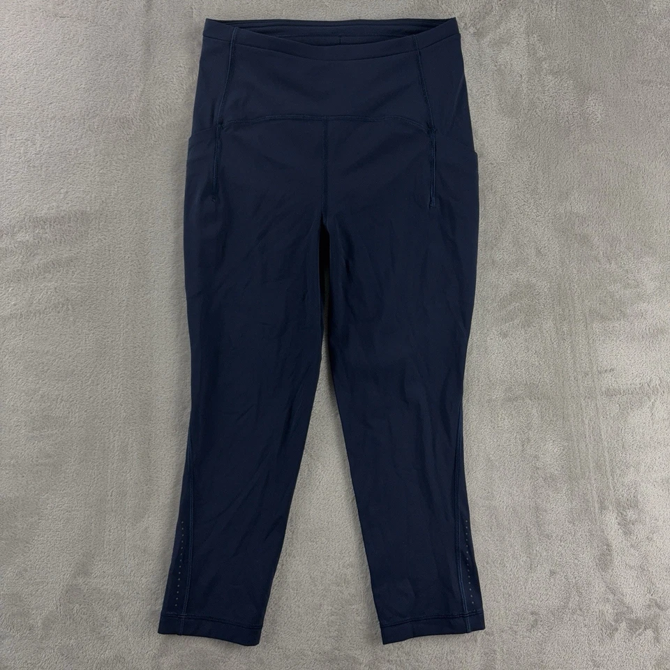 Lululemon Swift Speed High Rise Leggings Womens Size 6 Navy Nulux Pocket Crop - Image 3 of 4
