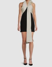 Halston Women's Black Colorblocked Scarf Sleeveless Renae Sheath Dress Size 6