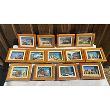 Scott Westmoreland 13 Pc 3D Shadow Box Surf Beach Art Mini Framed Collection