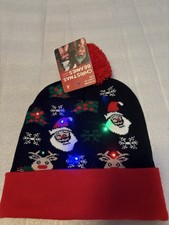 NWT Light Up Christmas Beanie Hat Cap Knit 3 Settings One Size