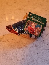 Old World Christmas Hand Painted And Glittered Blown Glass Wood Duck Ornament